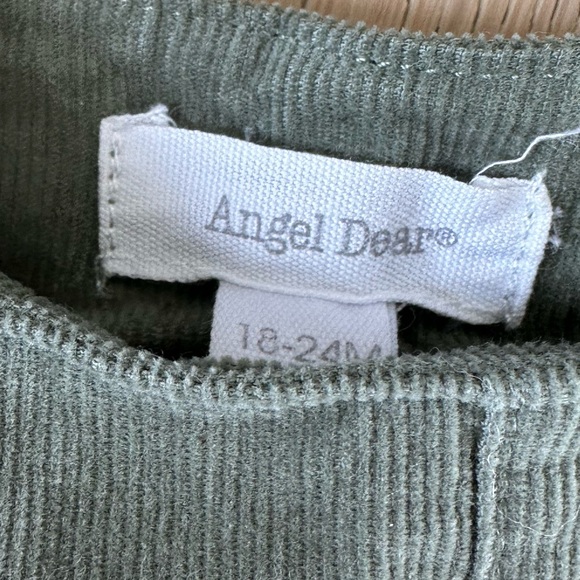 Angel Dear Green Overalls corduroy 18-24 months romper - Picture 2 of 4